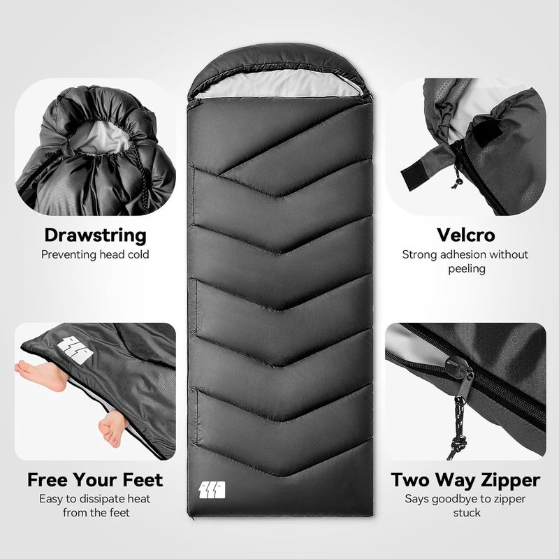 TANSTRIDER 0 Degree XXL Winter Sleeping Bags for Adults Cold Weather,Camping Sleeping Bag for Kids with Compression Sack,4 Season Camping Essentials Gear for Hiking,Traveling,Outdoor,Backpacking - Image 4